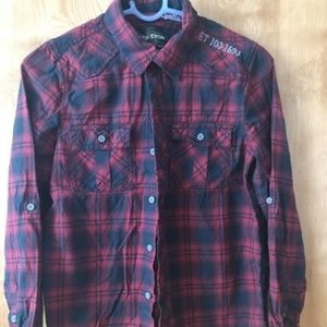 NWOT Boys sz. L Button Down Plaid Shirt